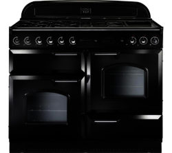 RANGEMASTER  Classic 110 Dual Fuel Range Cooker - Black & Chrome